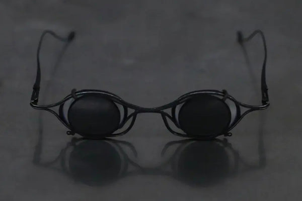 Rigards X TVA joint RG2003TVA stainless steel + beta titanium alloy sunglasses series RG-RG2003TVA-FGHKSHP retro black frame dark gray lens